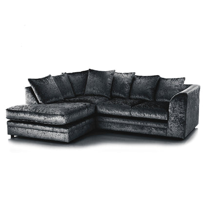 Arabia Crushed Velvet Corner Sofa Set