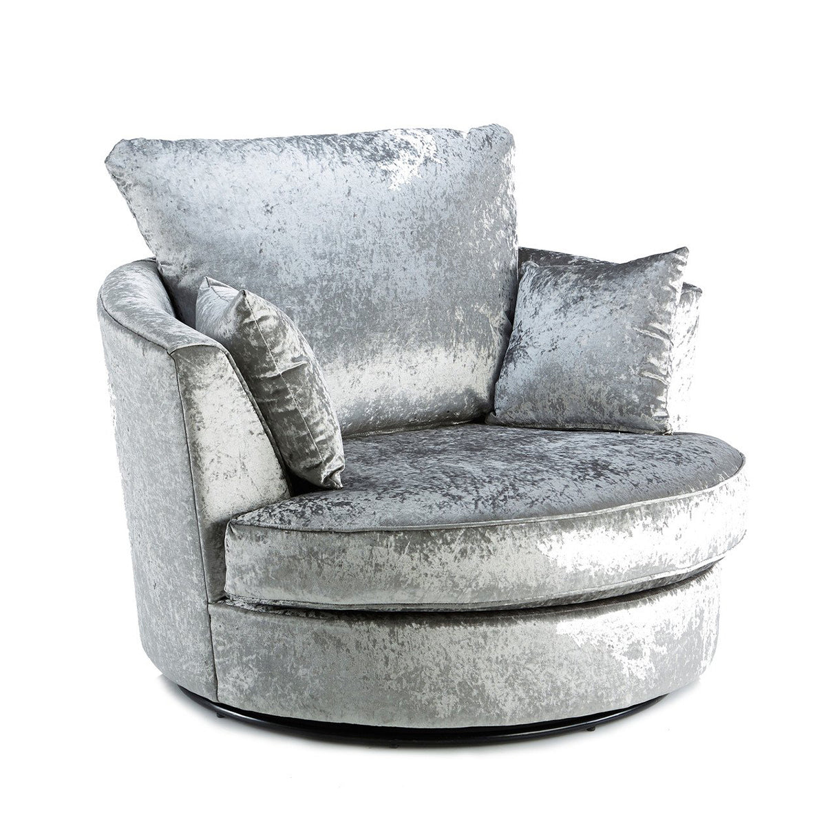 Arabia Crushed Velvet 3 Seater Sofa - Silver