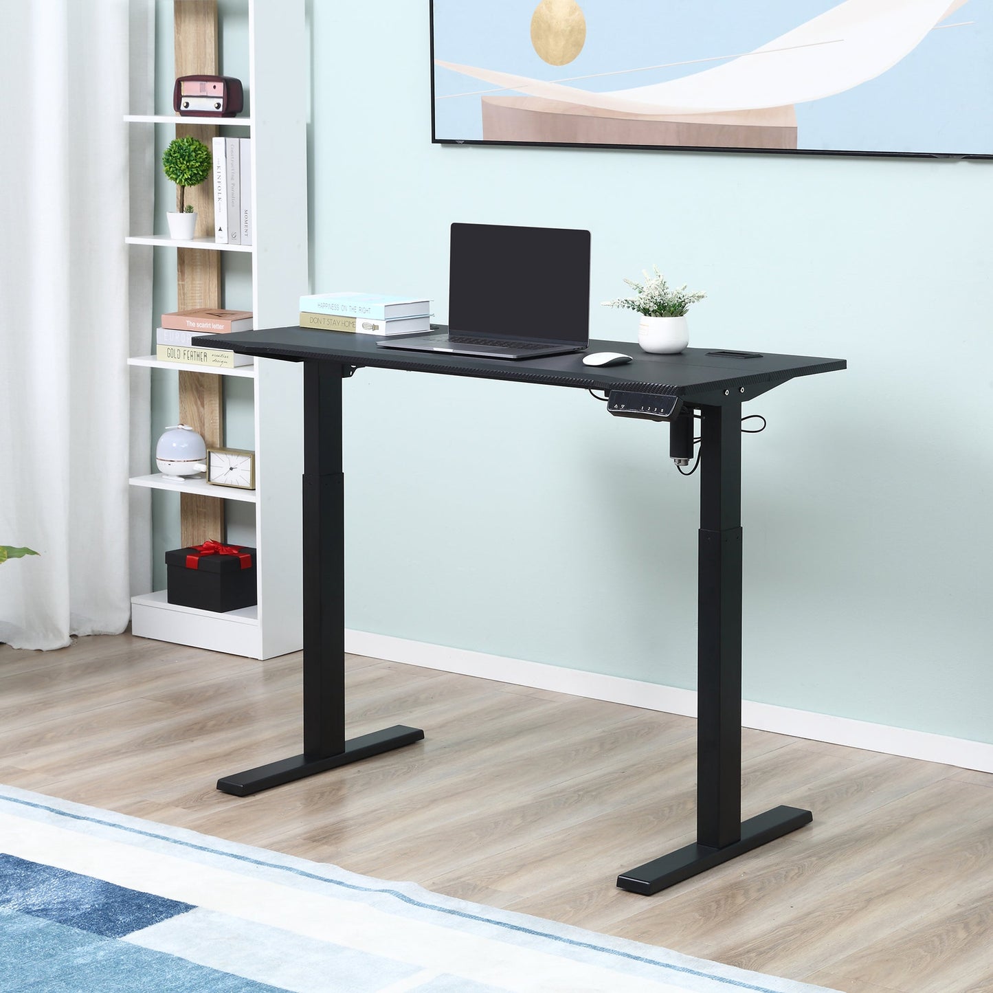 Vinsetto Electric Height Adjustable Standing Desk, 120 cm x 60 cm Memory Preset Stand Up Workstation for Home, Office, Black