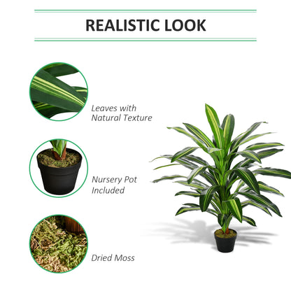 110cm Artificial Dracaena Tree Decorative Plant 40 Leaves with Pot