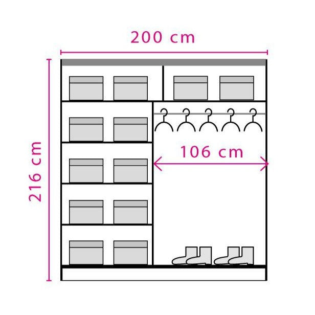 Effect 2 Sliding Door Wardrobe 200cm