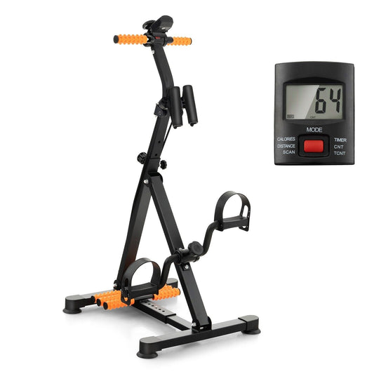 Pedal Exercise Bike with Massage and LCD Monitor-Orange