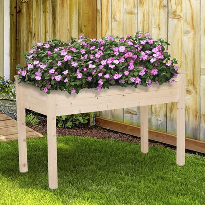 122.5Lx56.5Wx76H Cm. Non-Woven Fabric Planting Bed - Fir Wood