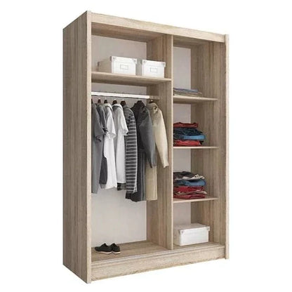 Splendor Sliding Door Wardrobe 150cm With Single Mirror - Oak