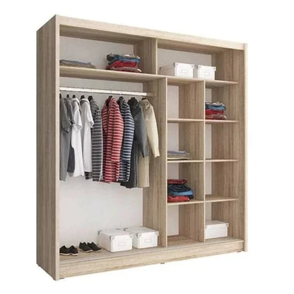 Splendor IX Sliding Door Wardrobe 200cm - Oak Sonoma