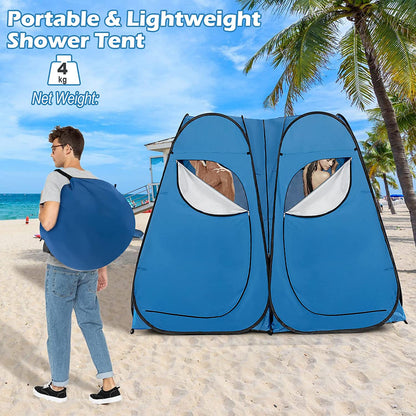 Double-Room Pop Up Shower Tent with Carry Bag