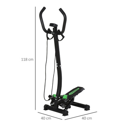 Free Stand Stepper Workout Fitness Machine Pulling Rope Sport Exercise W/Handle-Black/Green