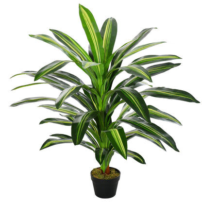 110cm Artificial Dracaena Tree Decorative Plant 40 Leaves with Pot