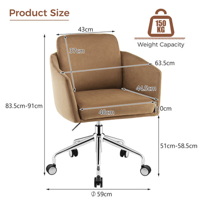 Home Office Chair with Metal Base-Brown