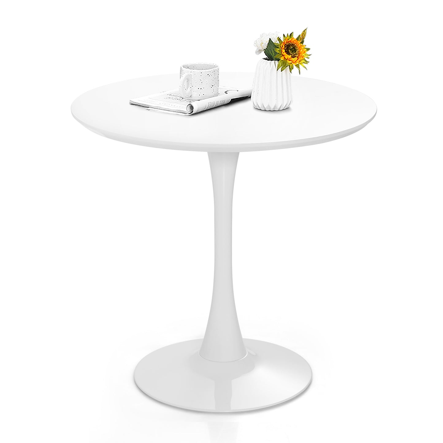 Modern Tulip Round Dining Table with MDF Top-White