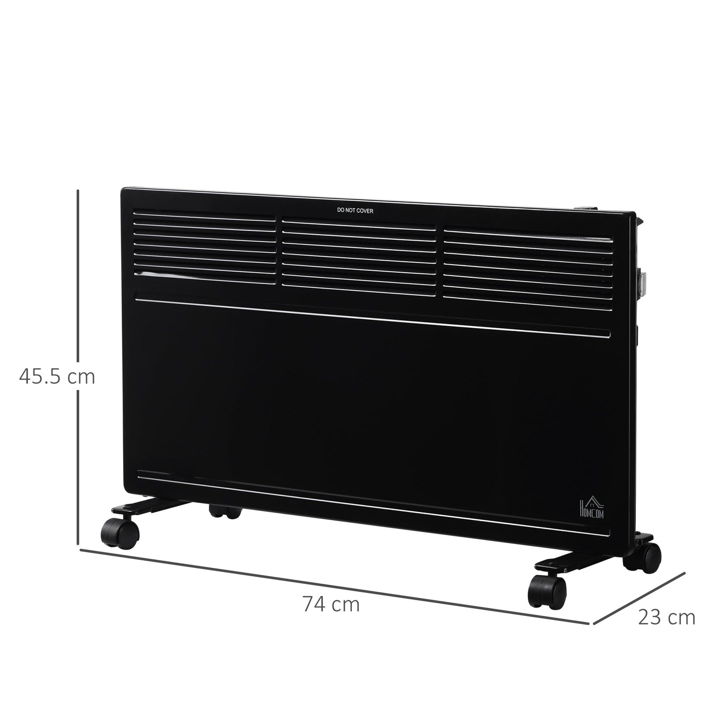 Convector Radiator Heater Freestanding or Wall-mounted with Adjustable Thermostat Black