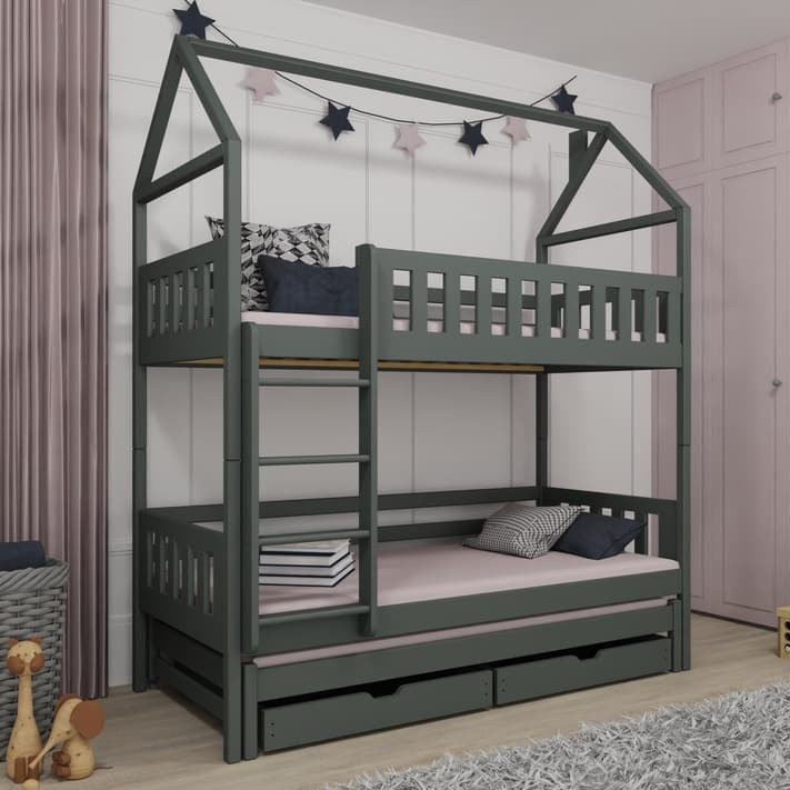 Iga Bunk Bed with Trundle and Storage