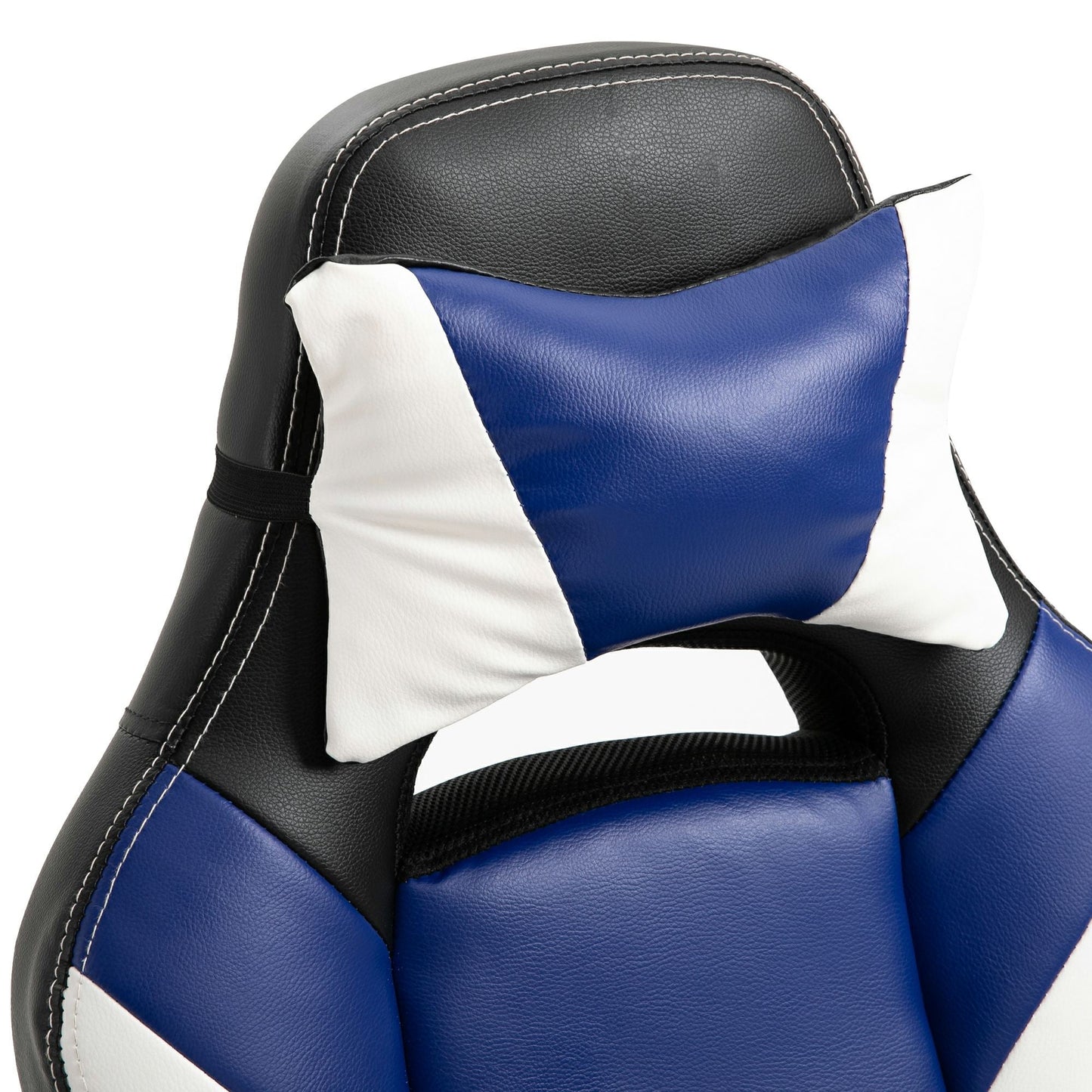 Vinsetto Gaming Chair with Footrest, Neck & Back Pillow - Blue