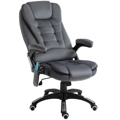 Vinsetto Velvet-Feel Office Chair with Six Massage Points - Grey