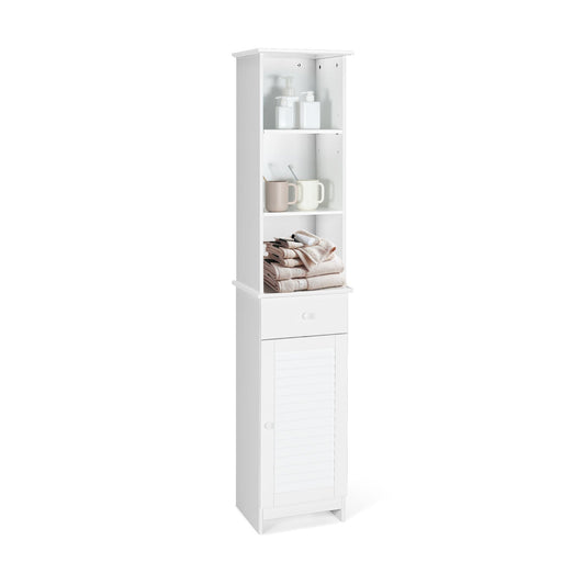 Tall Bathroom Cabinet with Adjustable Shelves-White