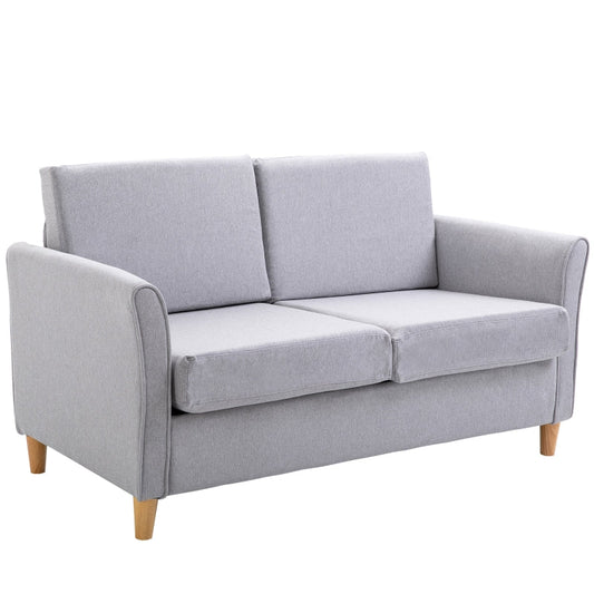 Two-Seater Linen-Look Sofa - Grey