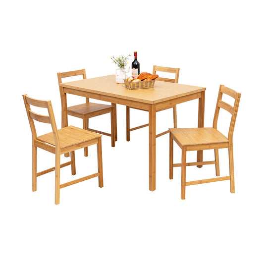 Pieces Dining Room Set with Non-slip Foot Pads-Natural
