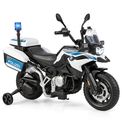 12V BMW Licensed Kids Ride-on Police Motorcycle-White