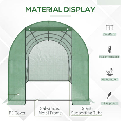 Walk in Polytunnel Outdoor Garden Greenhouse with Windows and Doors (4 x 2M)