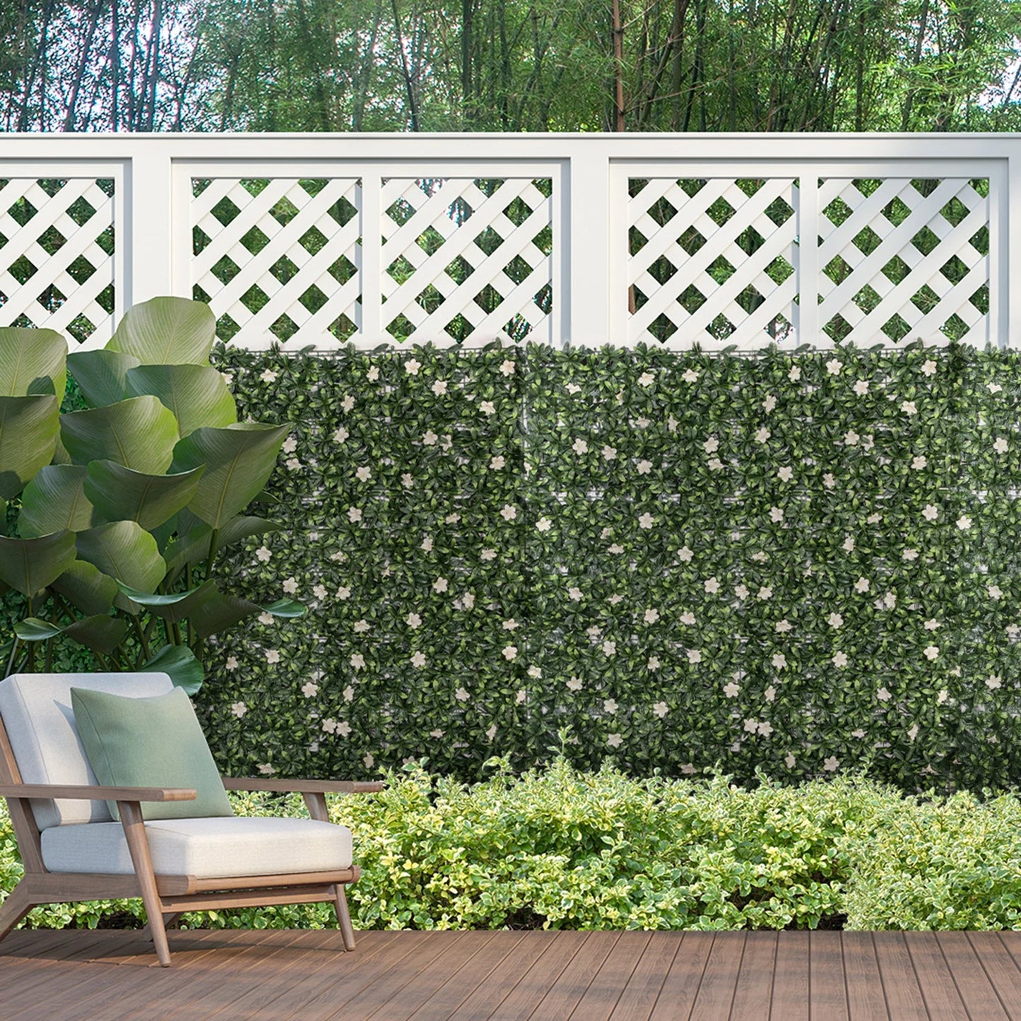 12 Pieces 50L x 50W cm Artificial Rhododendron Wall Panel UV Resistant (3 square meters)