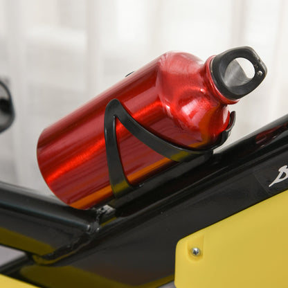 Exercise Bike Belt Drive with Adjustable Resistance Handlebar LCD Yellow