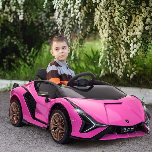 12V Lamborghini SIAN Kids Electric Ride On Car Toy W/ Remote - Pink