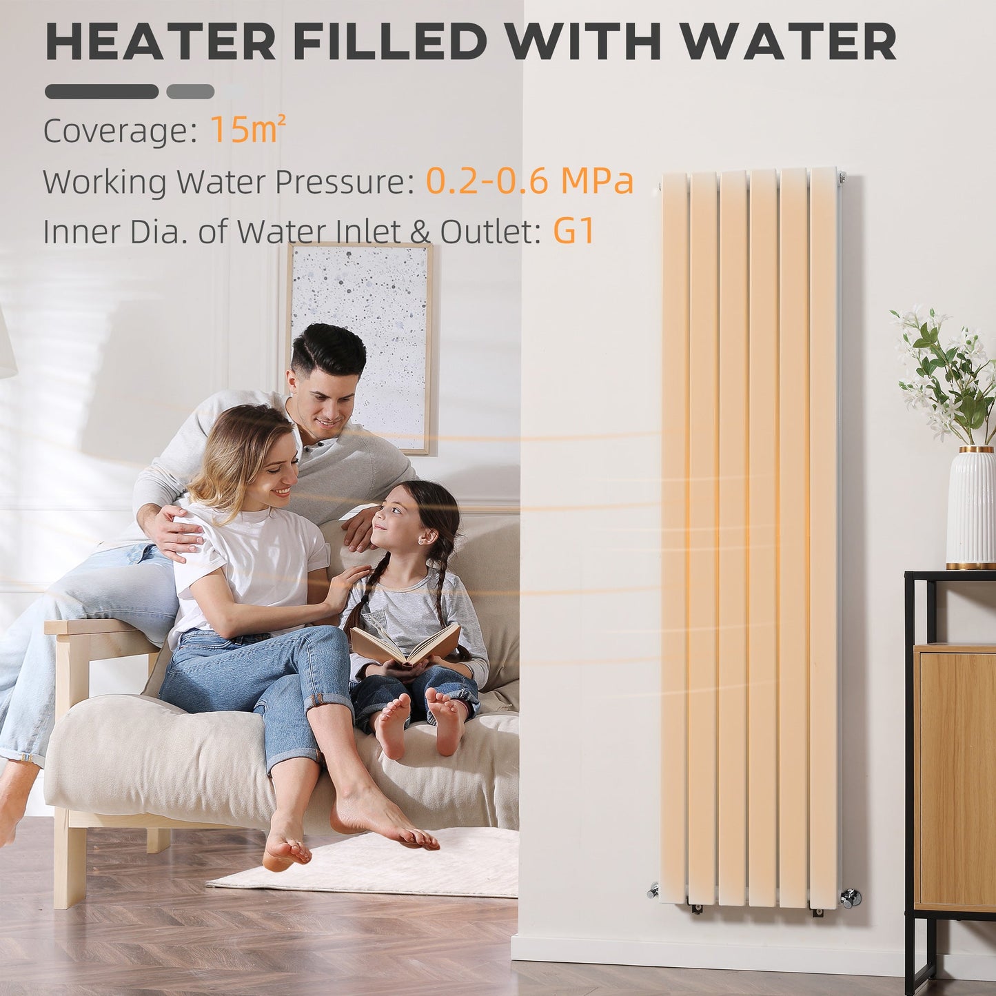 Wall-mounted Heater Water-filled Heat , Centralised Space Heater White