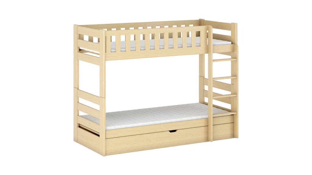 Wooden Bunk Bed Focus With Storage