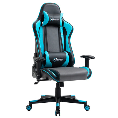 Vinsetto Racing Gaming Office Chair with Headrest and Lumbar Support - Blue