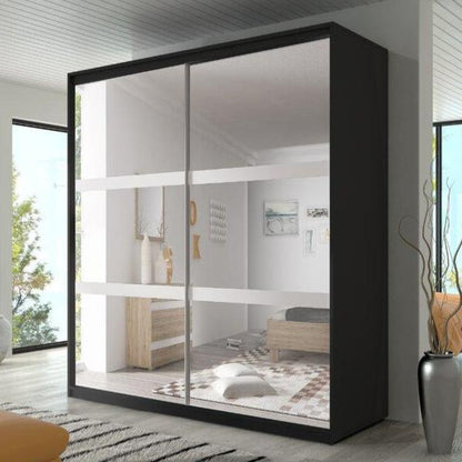 Multi 10 Sliding Mirror Door Wardrobe 183cm