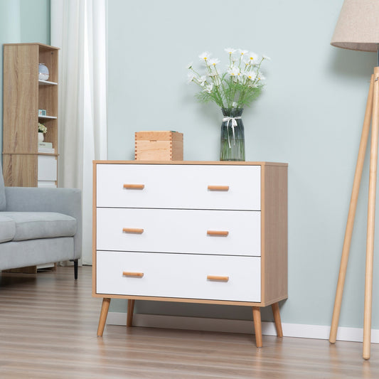 Chest of 3 Drawers - White/Natural