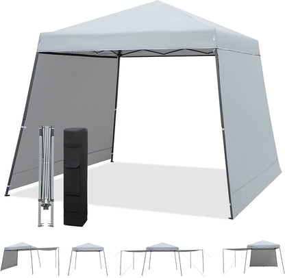 3 x 3 M Heght Adjustable Slant Leg Canopy Tent with 2 Sidewalls and Roller Bag