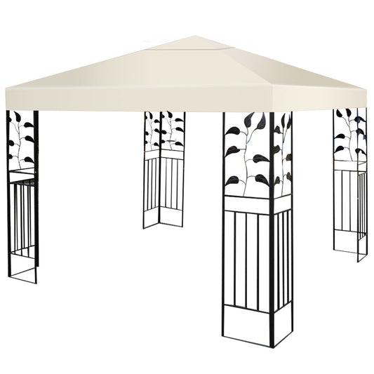 Outdoor Patio Pavilion Cover with Hook and Loop Fastener-Beige