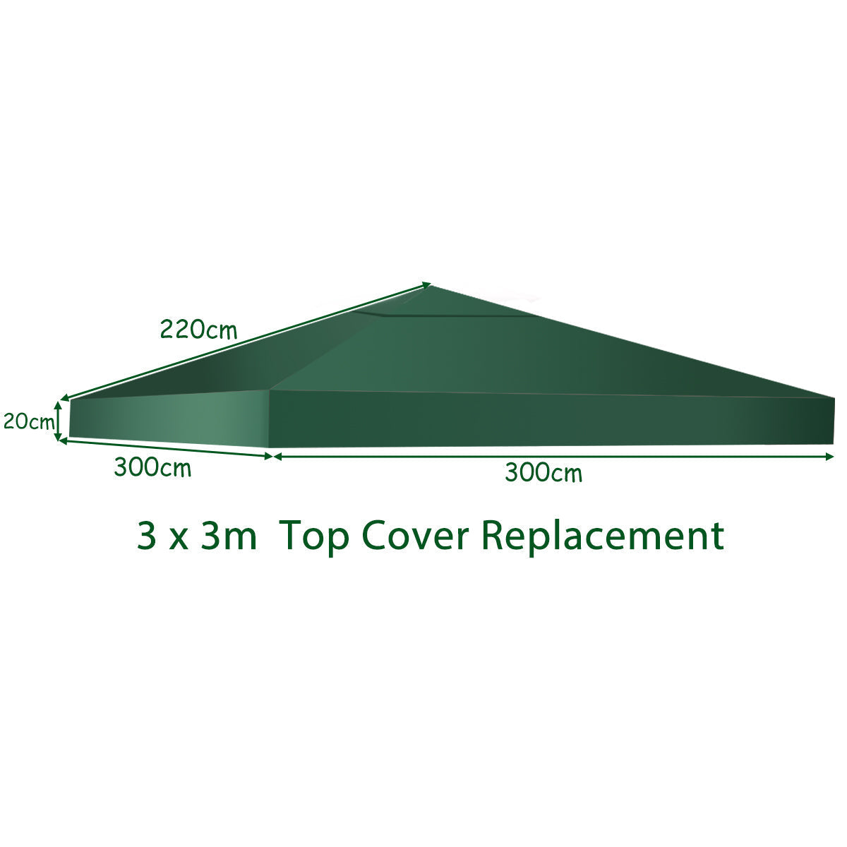 Outdoor Patio Pavilion Cover with Hook and Loop Fastener-Dark Green