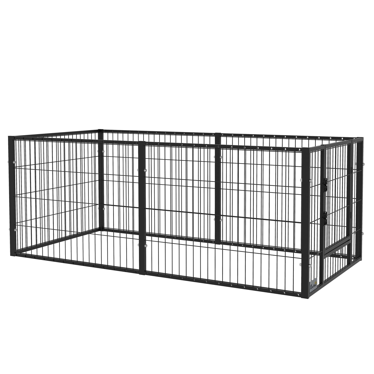 PawHut 82.5-150 cm x 61 cm Heavy Duty Pet Playpen, 6 Panel Exercise Pen for Dogs, Adjustable Length, Indoor Outdoor, Small Sized Dogs