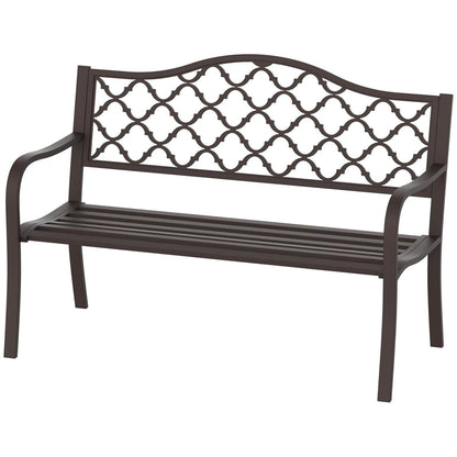 Outsunny Antique Style Outdoor Cast Iron Front Porch Bench Path Chair Seat Outdoor