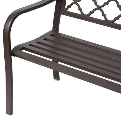 Outsunny Antique Style Outdoor Cast Iron Front Porch Bench Path Chair Seat Outdoor