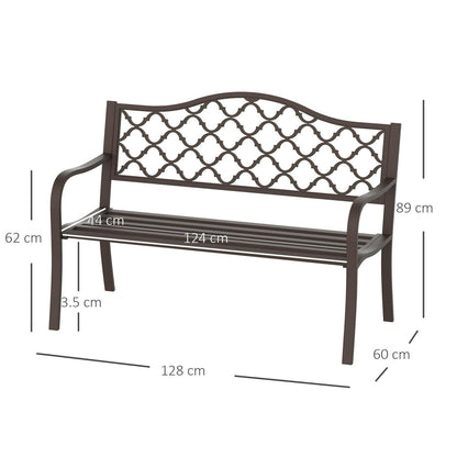 Outsunny Antique Style Outdoor Cast Iron Front Porch Bench Path Chair Seat Outdoor