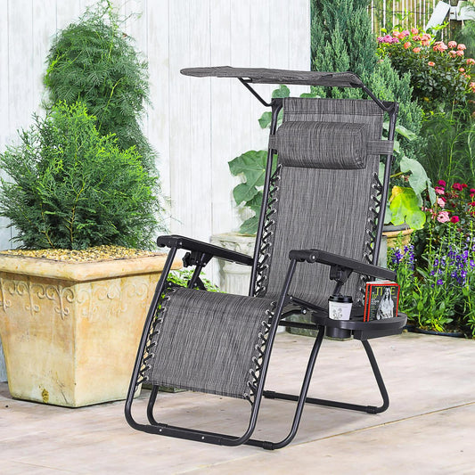 Zero Gravity Garden Deck Folding Chair- Grey