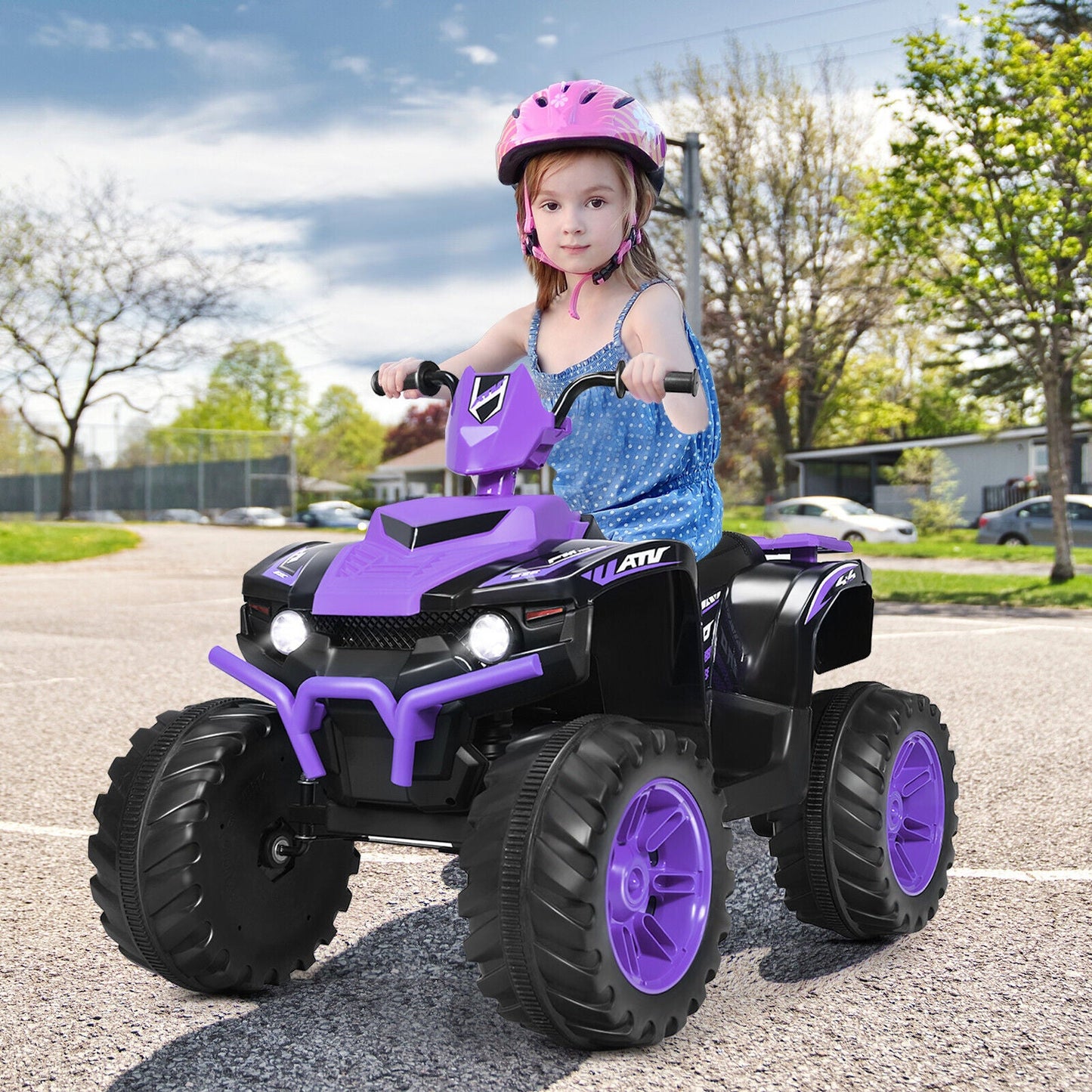 12v Electric Kids Ride On ATV / Quad Bike-Purple