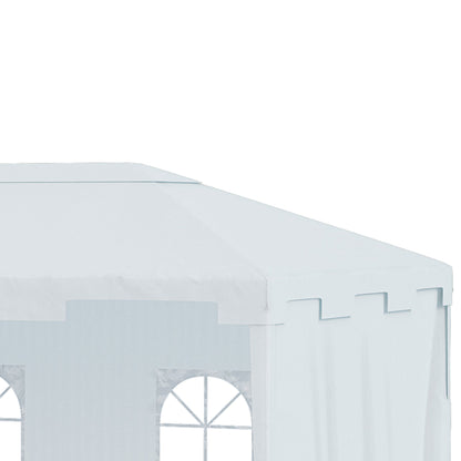 Outsunny 3 x 4 m Garden Gazebo Marquee Party Tent with 2 Sidewalls for Patio Yard Outdoor - White