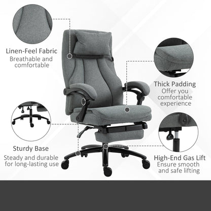 Vinsetto Massage Office Chair 2-Point Removable Vibration Massage Pillow Executive Ergonomic USB Power, Grey