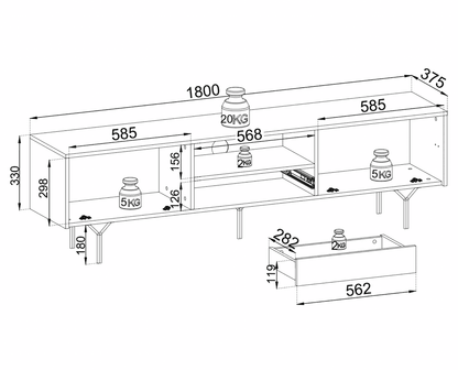 Raven TV Cabinet 180cm