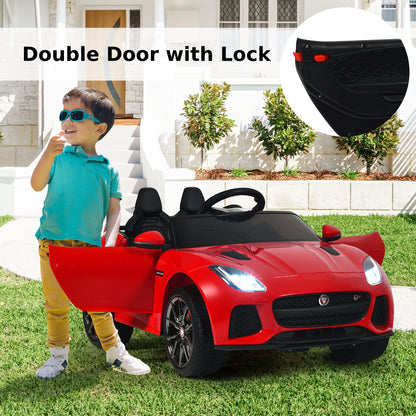 12V Jaguar F-Type SVR Kids Ride On Car with Remote control-Red