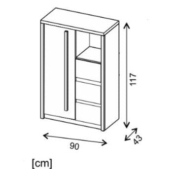 Roma ROM8 Highboard Cabinet 90cm