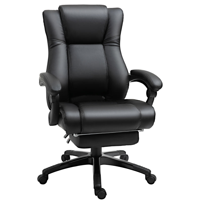 Vinsetto Executive PU Leather Office Chair with Footrest and Adjustable Height - Black