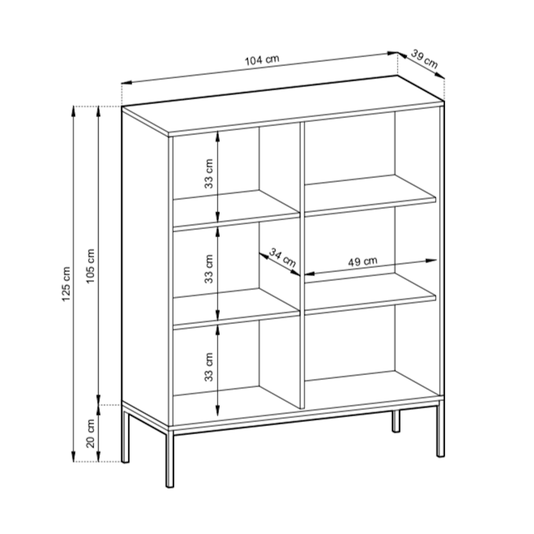 Nova Highboard Cabinet 104cm