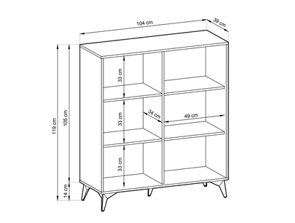 Diamond Highboard Cabinet 104cm