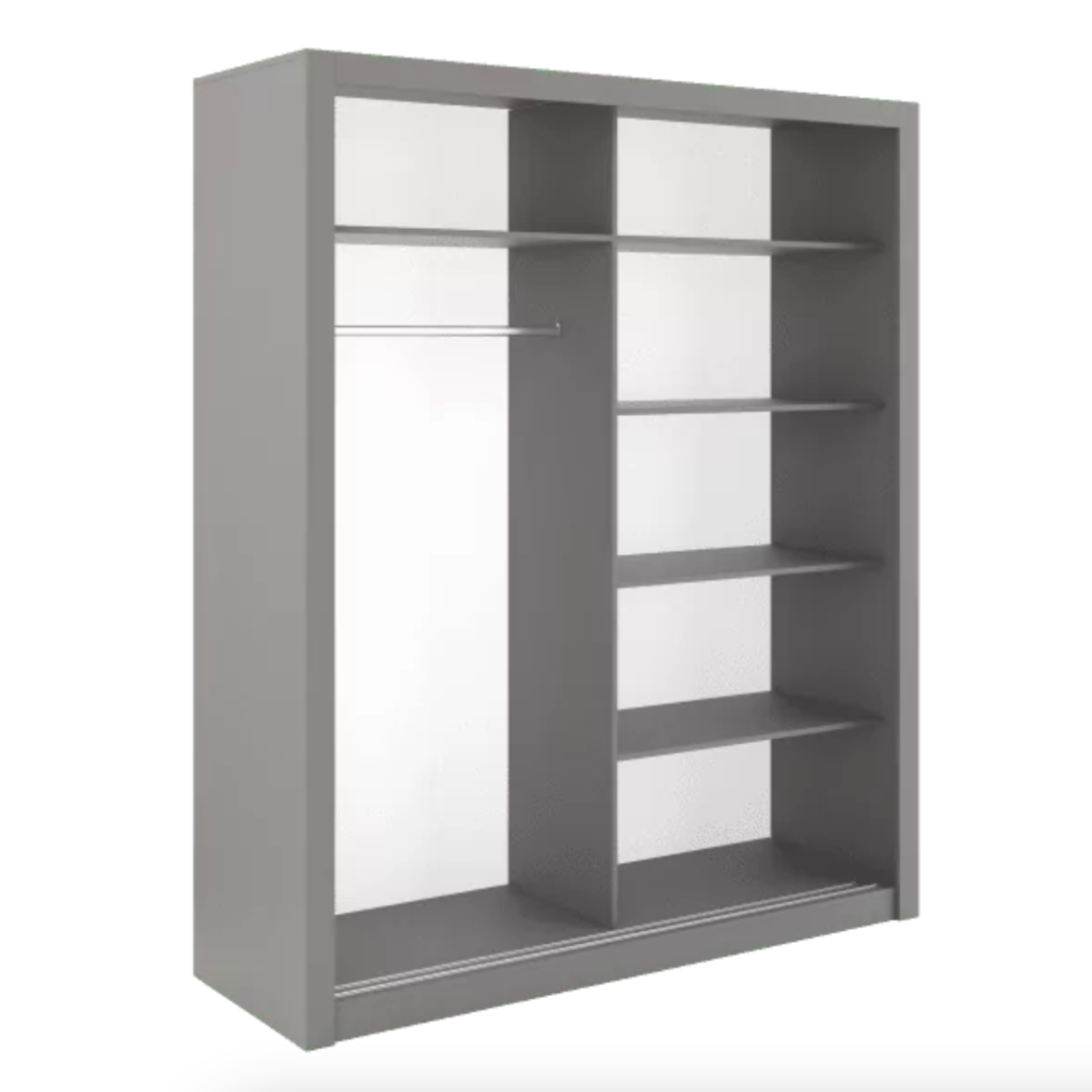 Bravo-02 Sliding Door Mirror Wardrobe 180cm - Grey