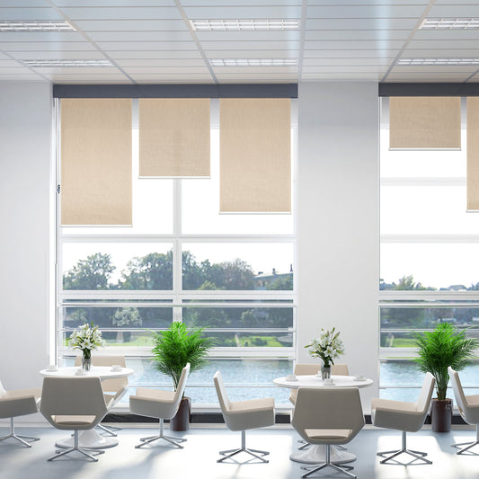 WiFi Smart Roller Blinds Window UV Privacy Protection, Brown, 80cm x 180cm